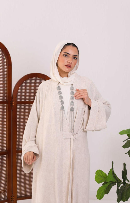 Wrapped Linen Dress Off White