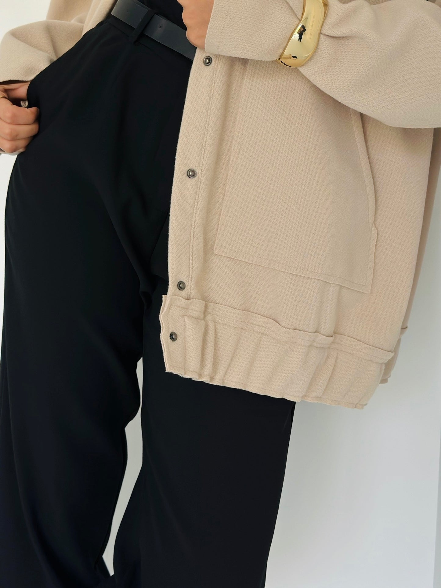 casual Wool Jacket In Beige