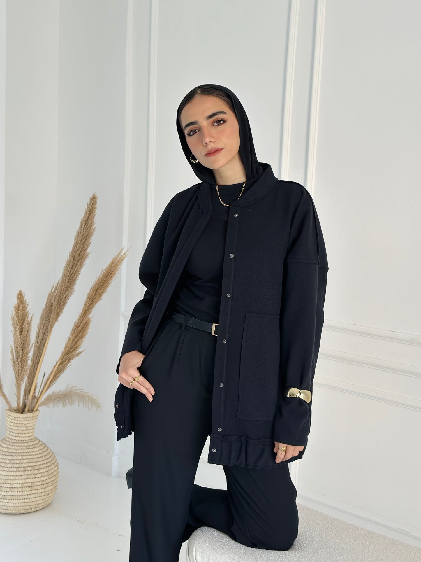 casual Wool Jacket In Black