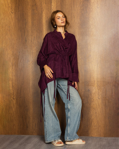 Soft Whispers Top Aubergine ( preorder within 10 days)