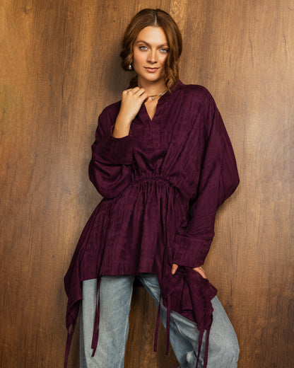 Soft Whispers Top Aubergine ( preorder within 10 days)