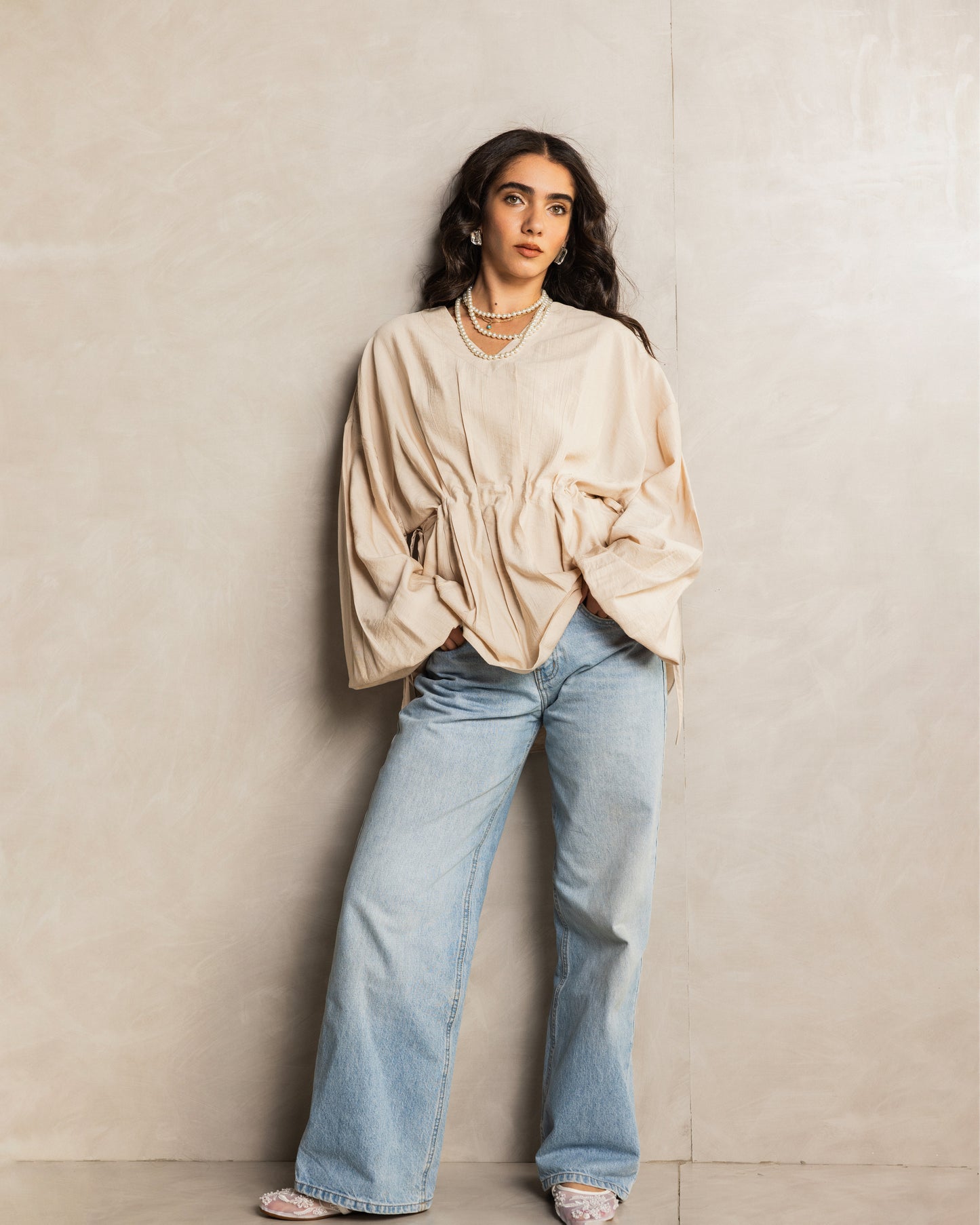 Bella Muse Blouse Beige