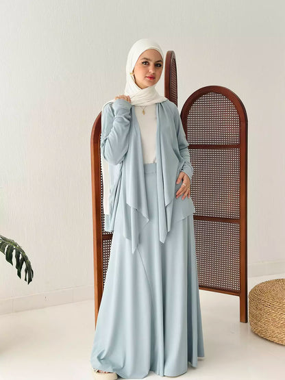 Elegance In Motion Skirt Set In Sky Blue