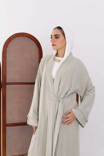 Wrapped Linen Dress In Mint