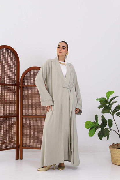 Wrapped Linen Dress In Mint