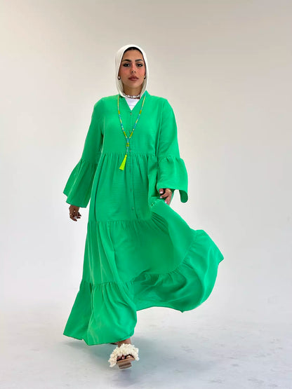 SERENITY DRESS IN PEPPER GREEN