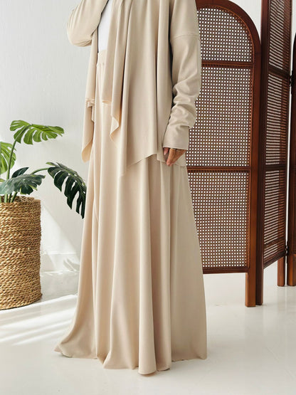 Elegance In Motion Skirt Set In Beige