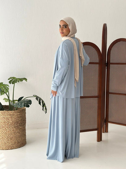 Elegance In Motion Skirt Set In Baby Blue