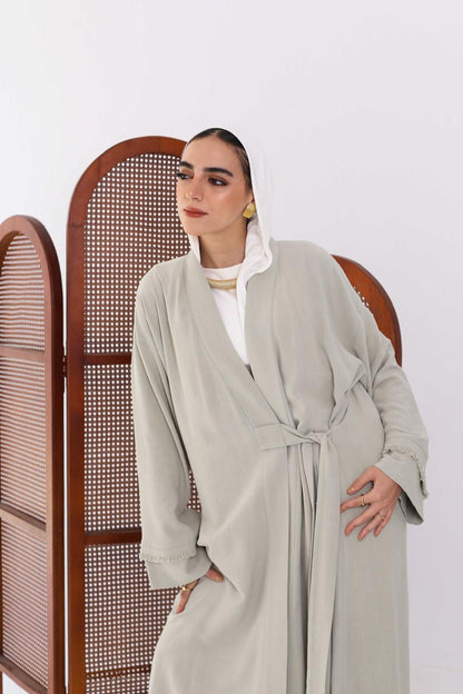 Wrapped Linen Dress In Mint