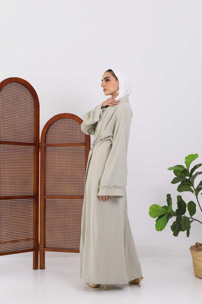 Wrapped Linen Dress In Mint