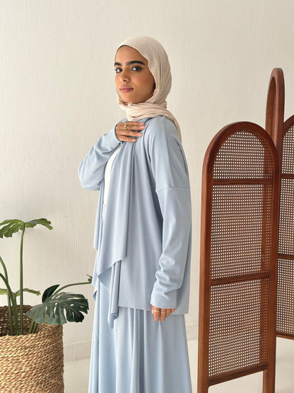 Elegance In Motion Skirt Set In Baby Blue