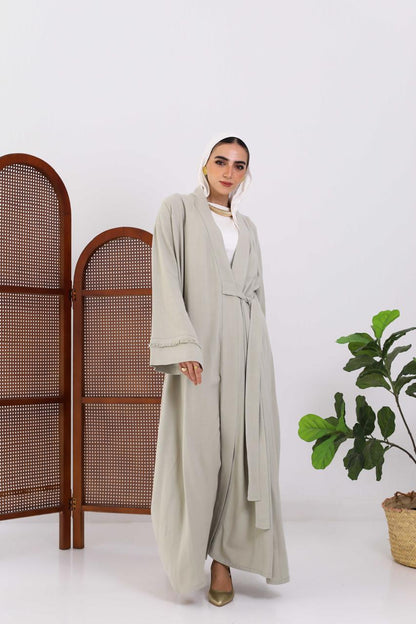 Wrapped Linen Dress In Mint