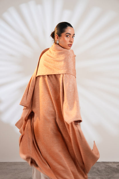Soft Embrace Shawl Cardigan In Apricot