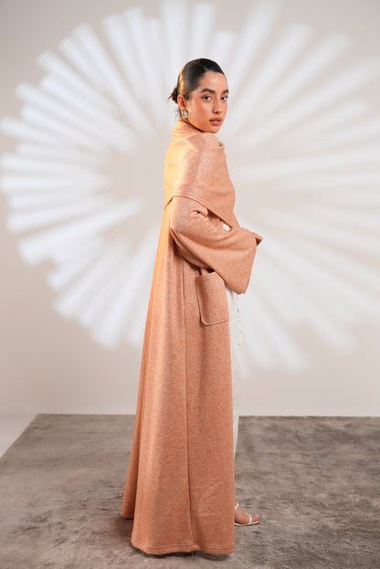 Soft Embrace Shawl Cardigan In Apricot