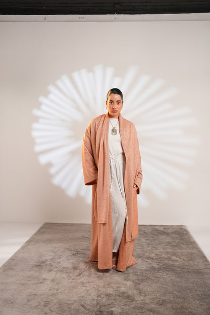 Soft Embrace Shawl Cardigan In Apricot