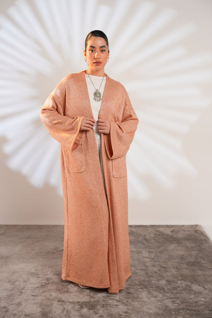 Soft Embrace Shawl Cardigan In Apricot