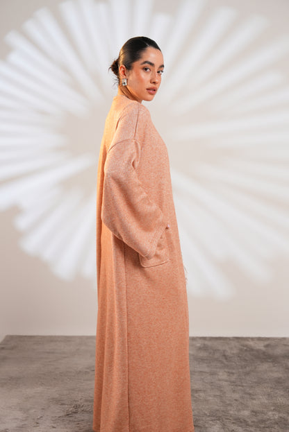 Soft Embrace Shawl Cardigan In Apricot