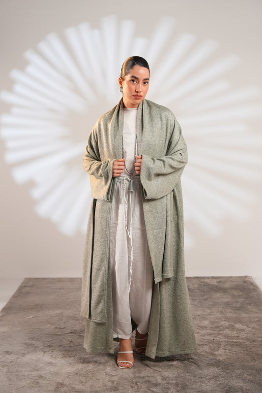 Soft Embrace Shawl Cardigan In Mint