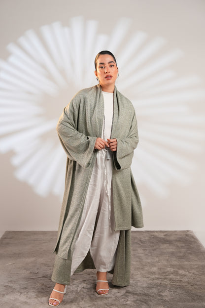 Soft Embrace Shawl Cardigan In Mint