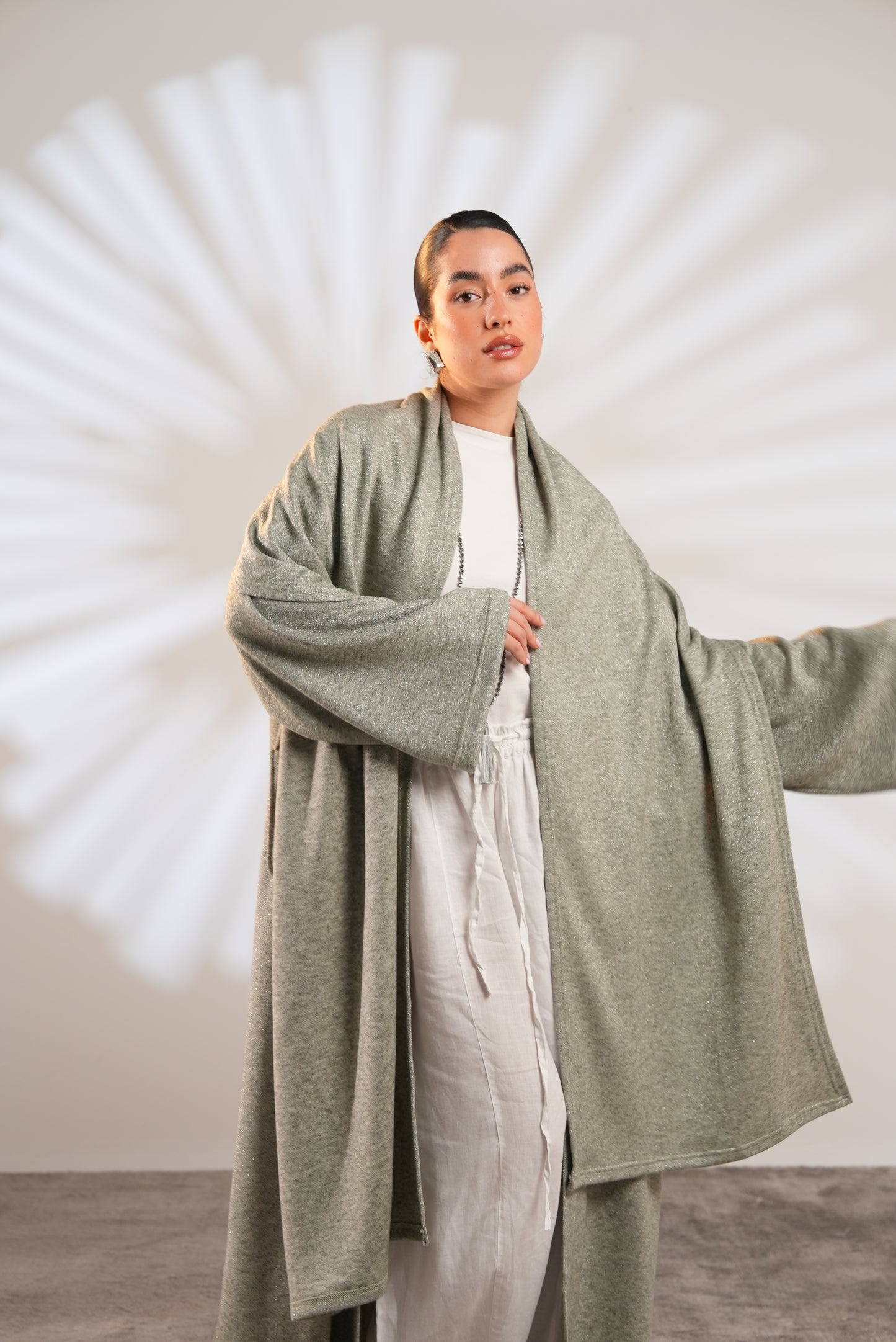 Soft Embrace Shawl Cardigan In Mint