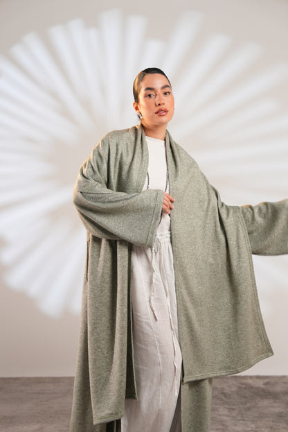 Soft Embrace Shawl Cardigan In Mint