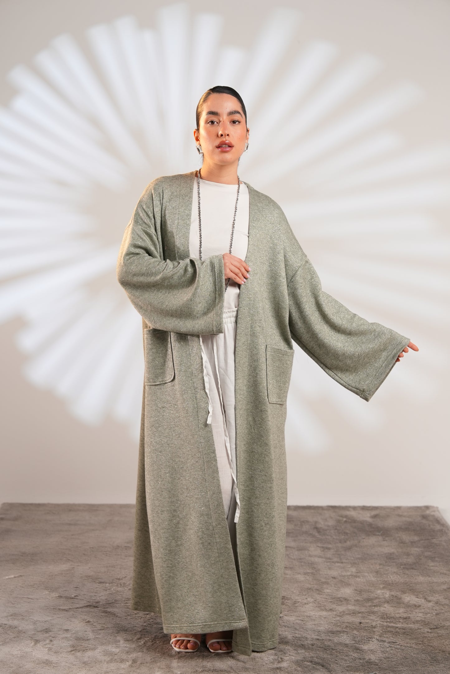Soft Embrace Shawl Cardigan In Mint