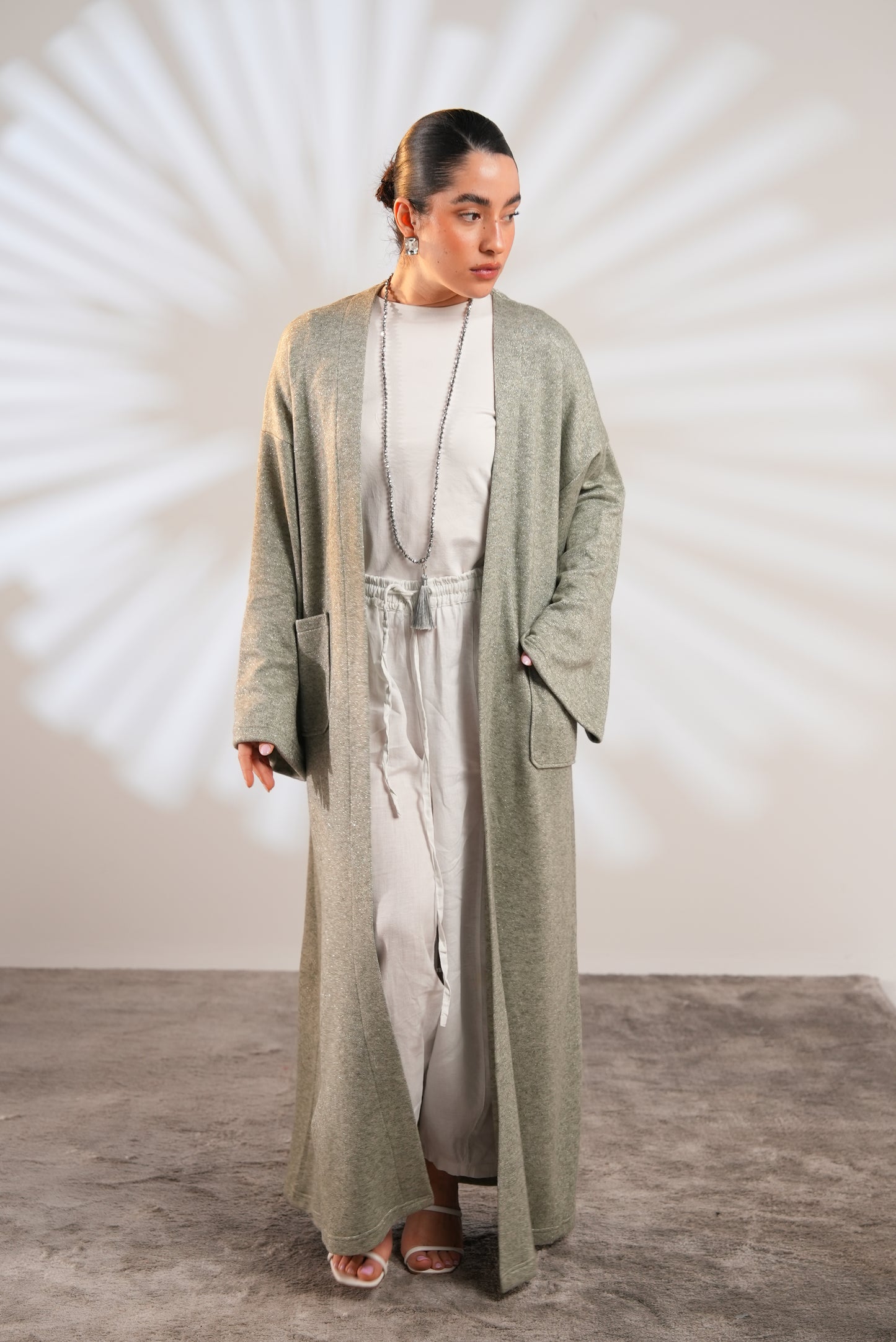 Soft Embrace Shawl Cardigan In Mint