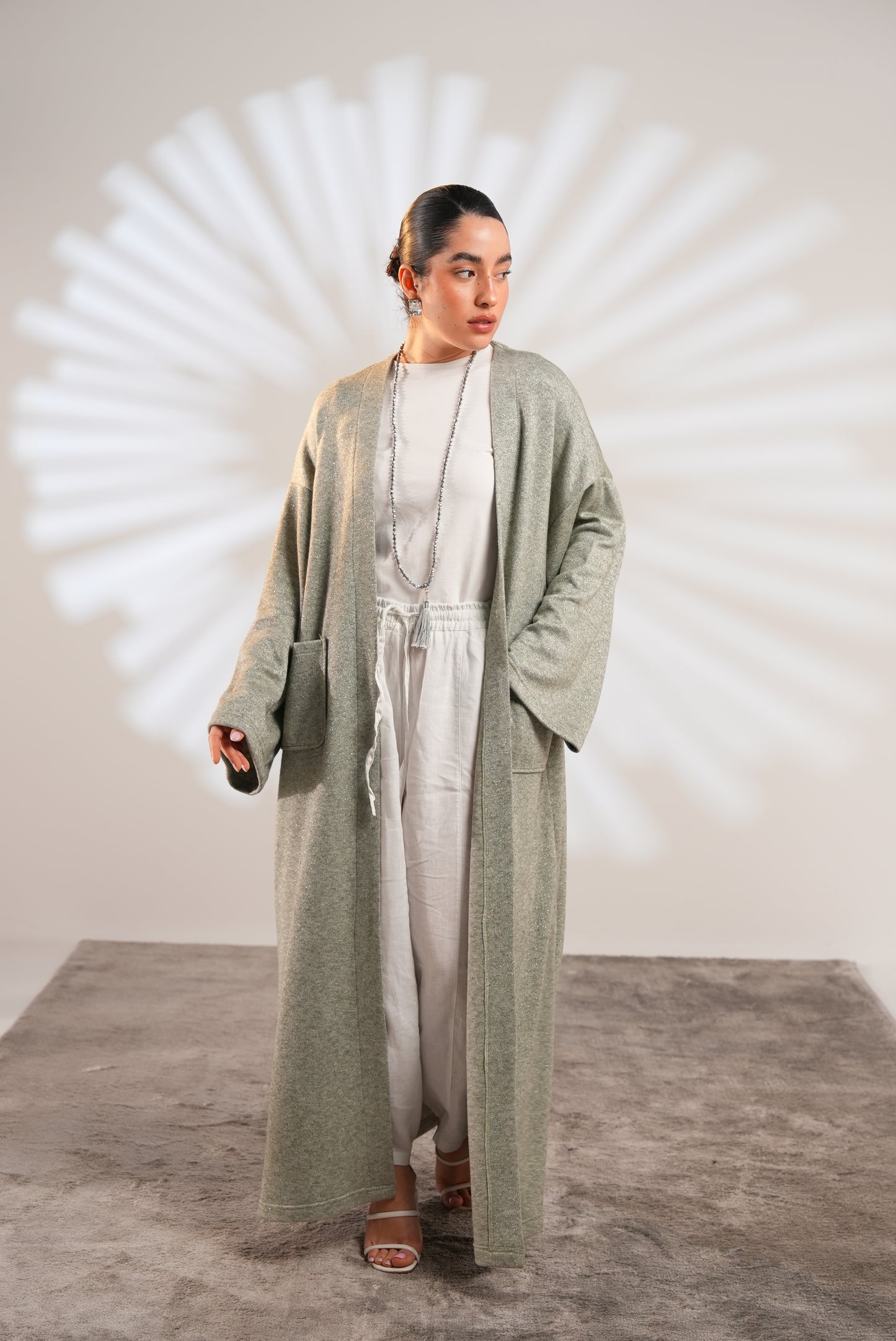 Soft Embrace Shawl Cardigan In Mint
