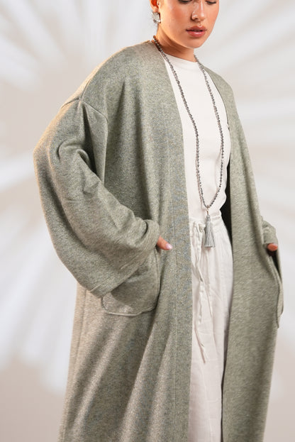 Soft Embrace Shawl Cardigan In Mint