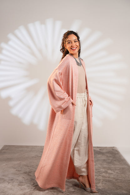 Soft Embrace Shawl Cardigan In Pink