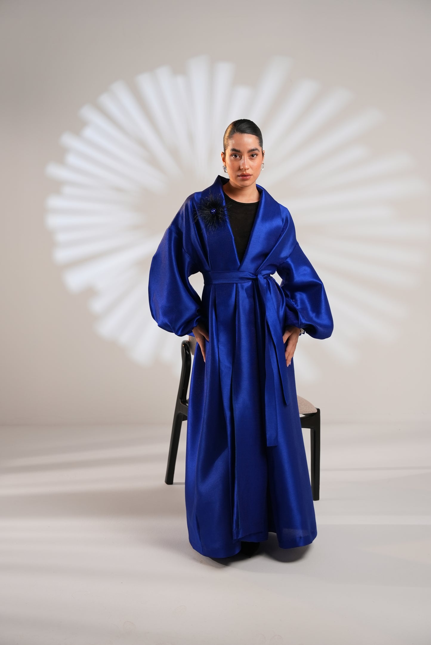 Royal Taffeta Kaftan In Royal Blue