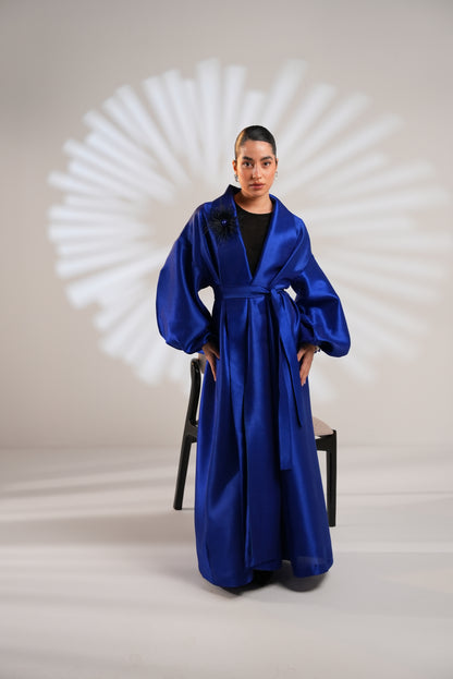 Royal Taffeta Kaftan In Royal Blue