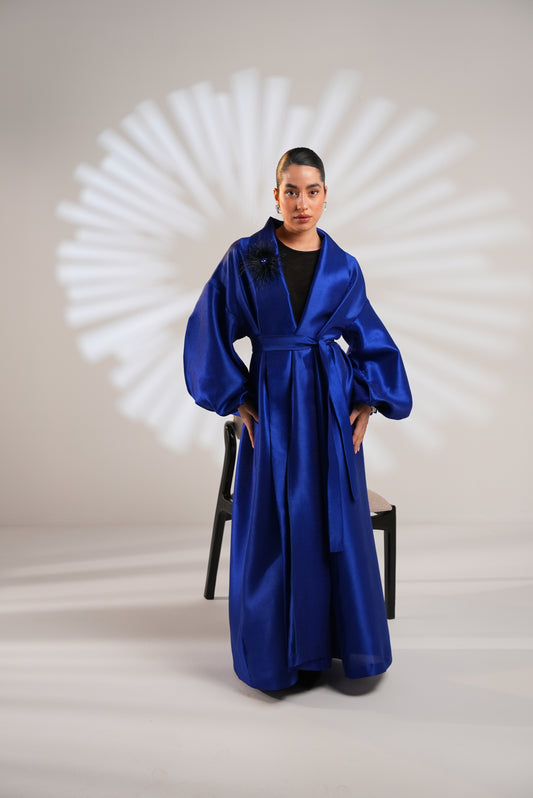 Royal Taffeta Kaftan In Royal Blue