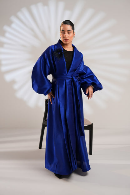 Royal Taffeta Kaftan In Royal Blue