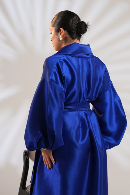 Royal Taffeta Kaftan In Royal Blue