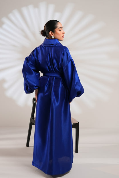 Royal Taffeta Kaftan In Royal Blue