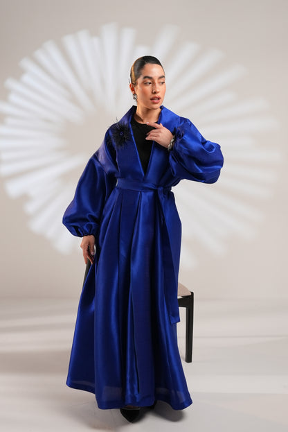 Royal Taffeta Kaftan In Royal Blue