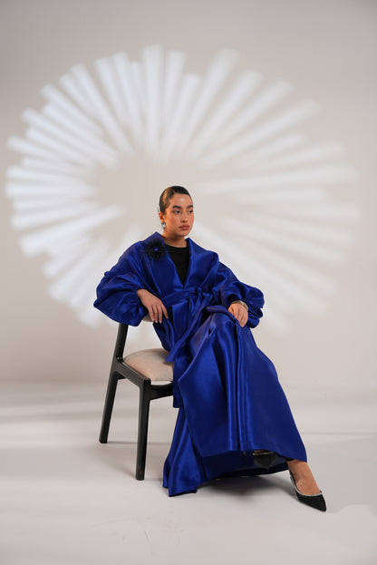 Royal Taffeta Kaftan In Royal Blue