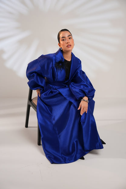 Royal Taffeta Kaftan In Royal Blue