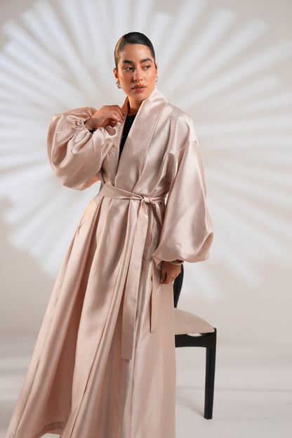 Royal Taffeta Kaftan In Blush Pink