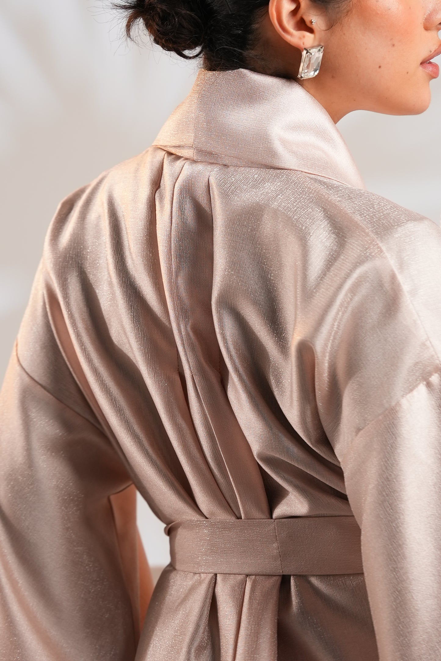 Royal Taffeta Kaftan In Blush Pink
