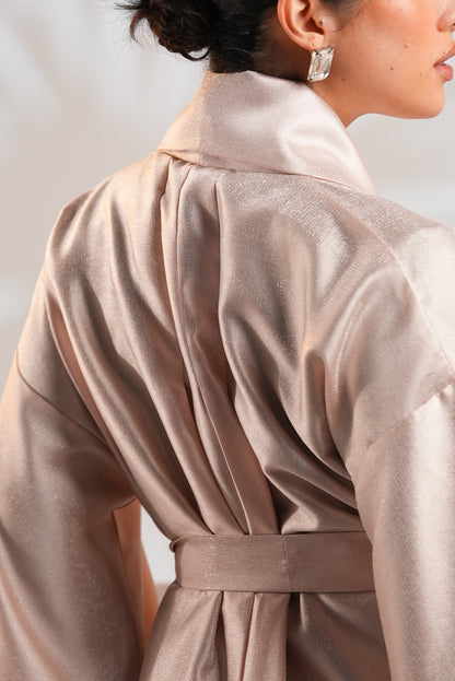 Royal Taffeta Kaftan In Blush Pink