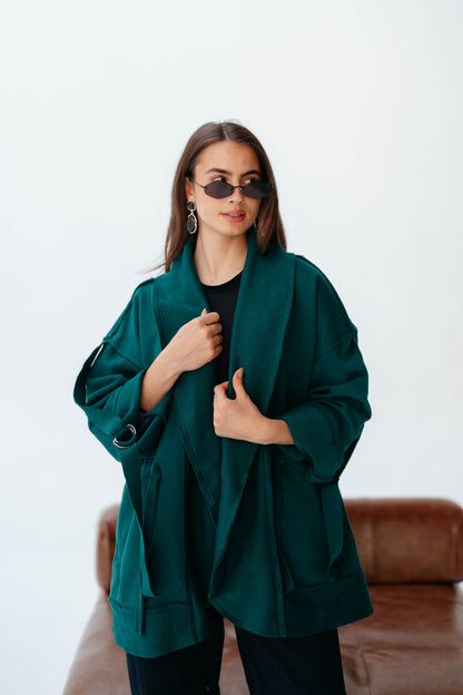 UBRAN LUXE CARDIGAN TEAL GREEN