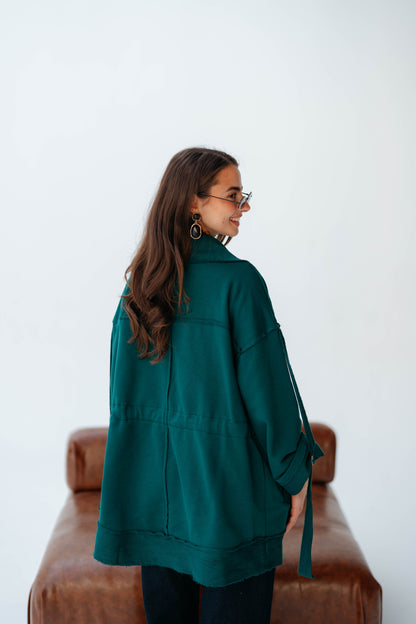 UBRAN LUXE CARDIGAN TEAL GREEN