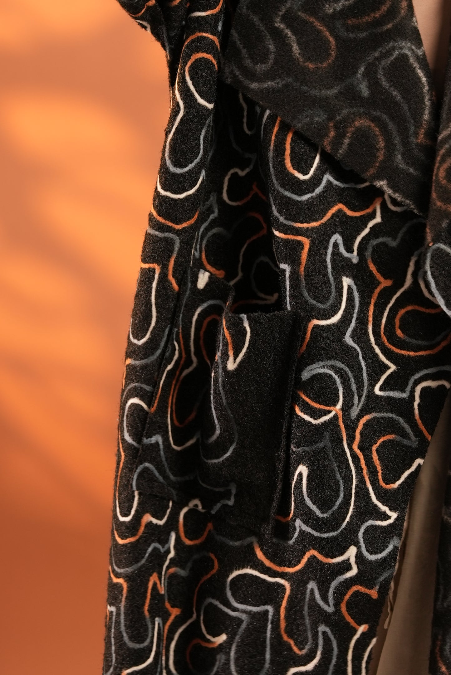 Serene Embroidered Coat In Black