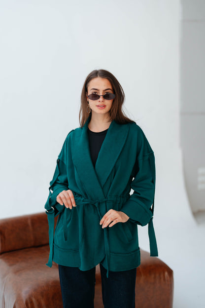 UBRAN LUXE CARDIGAN TEAL GREEN