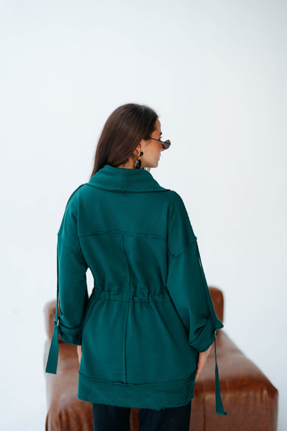 UBRAN LUXE CARDIGAN TEAL GREEN