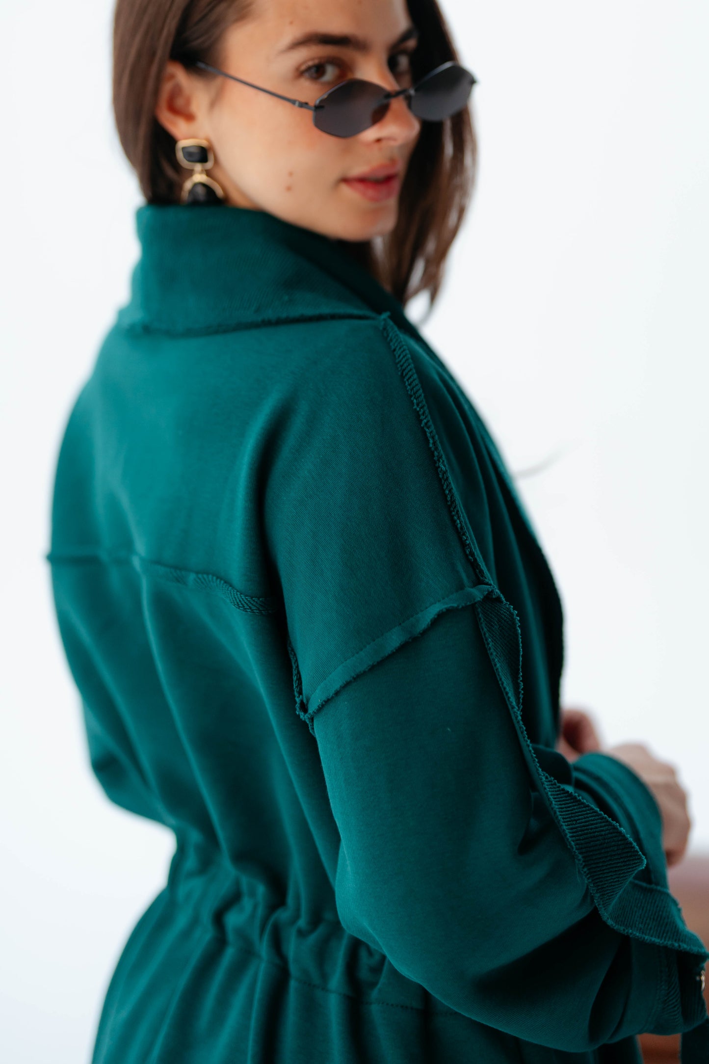 UBRAN LUXE CARDIGAN TEAL GREEN