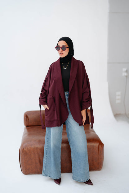 UBRAN LUXE CARDIGAN MAROON