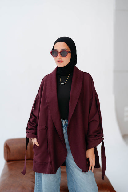 UBRAN LUXE CARDIGAN MAROON